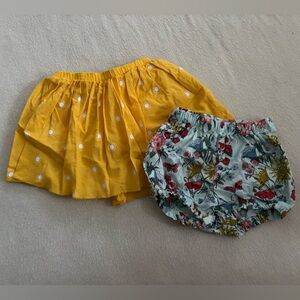 Yellow Polka Dot and Floral Baby Bloomers